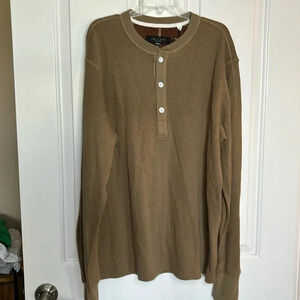 NWT RAG & BONE mens thermal Henley size XL in dark beige